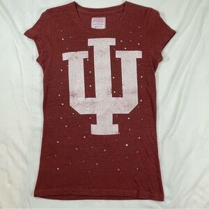 Victoria’s Secret Collegiate Collection Bejeweled IU Go Big Red Babydoll T-shirt